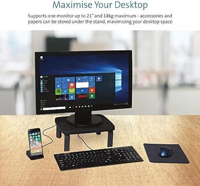 Alt view image 5 of 6 - Kensington SmartFit Monitor Stand for up to 21 Screens - Black (K52785WW)