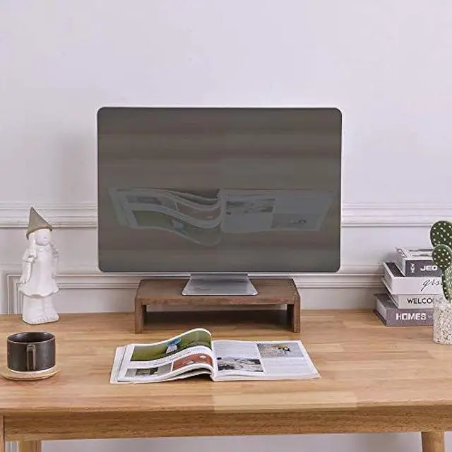 Alt view image 2 of 7 - Kirigen Monitor Stand Wooden - Desk Stand Wood for Computer/Laptop/TV Printer - Monitor Arms & Stands Desk Riser for Office Desktop Workspace Organizers Platforms Stands (39,Dark Brown)