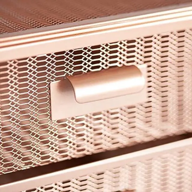 Alt view image 6 of 7 - BLU MONACO Monitor Stand Organizer Riser with Drawer, Storage for Computer Desk Laptop, Rose Gold