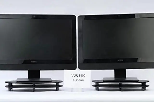 Alt view image 2 of 7 - Vu Ryte Stackable 1 Inch Computer Monitor Riser Stand, Oval, Black, VUR 8800 4-Pack