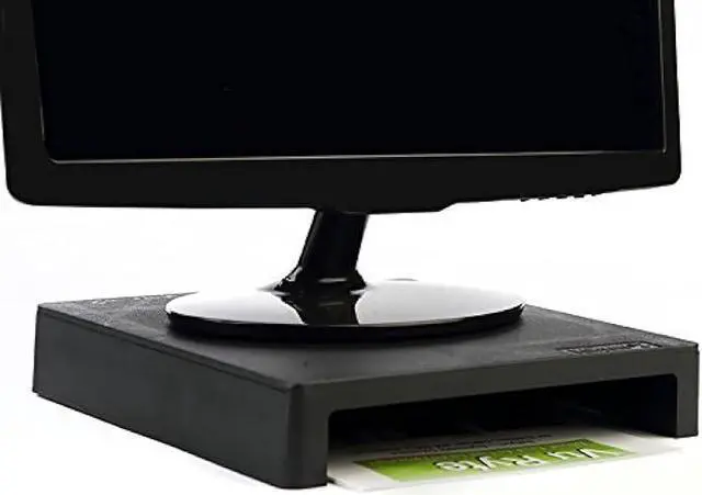 Main image of Vu Ryte Stackable 2 Inch Computer Monitor Riser Stand, VuRyser 2, Black, VUR 4855 (2-Pack)