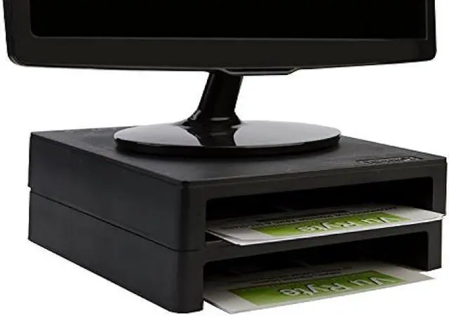 Alt view image 5 of 7 - Vu Ryte Stackable 2 Inch Computer Monitor Riser Stand, VuRyser 2, Black, VUR 4855 (2-Pack)