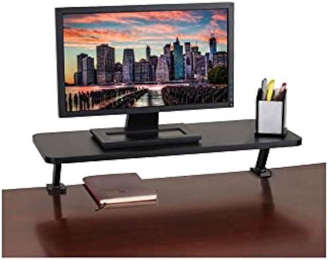 Alt view image 4 of 6 - Kantek Ergonomic Mounted Computer Monitor Riser Stand, Floating Desk Shelf, Clamp On Base, 25.6 X 10.2 X 5.1, Black
