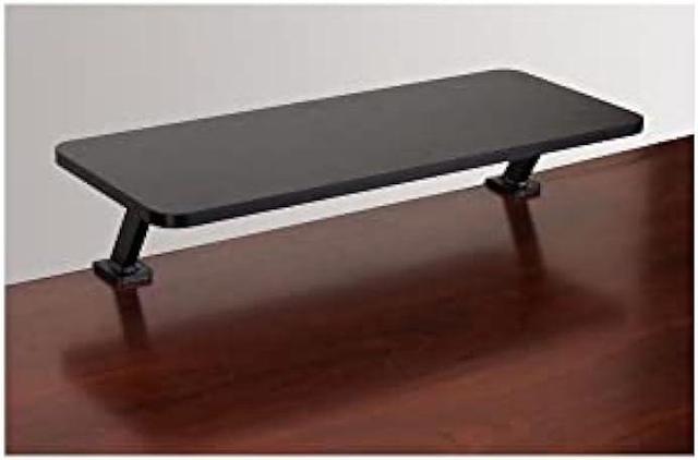 Alt view image 6 of 6 - Kantek Ergonomic Mounted Computer Monitor Riser Stand, Floating Desk Shelf, Clamp On Base, 25.6 X 10.2 X 5.1, Black