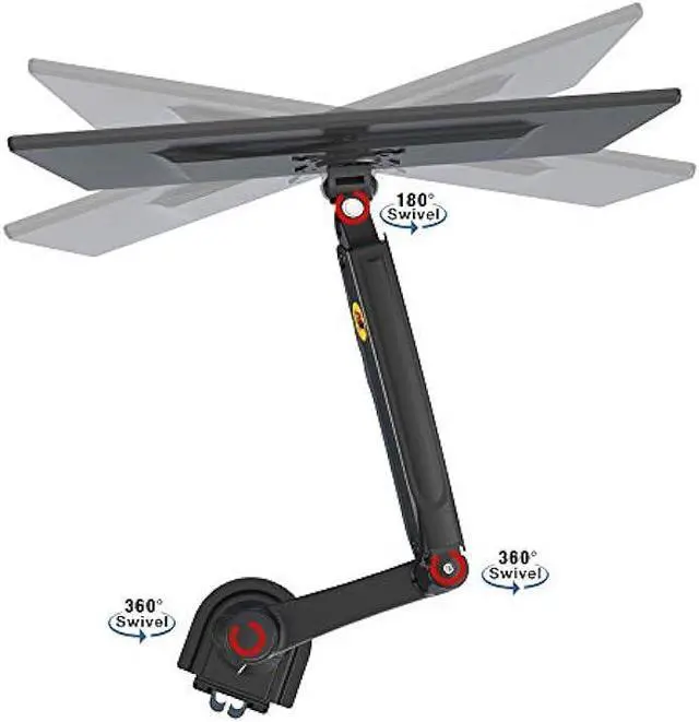 Alt view image 4 of 6 - NB North Bayou Dual Monitor Desk Mount Stand Full Motion Swivel Computer Monitor Arm Fits 2 Screens up to 32'' with Load Capacity 4.4~26.4lbs for Each Monitor H180-B