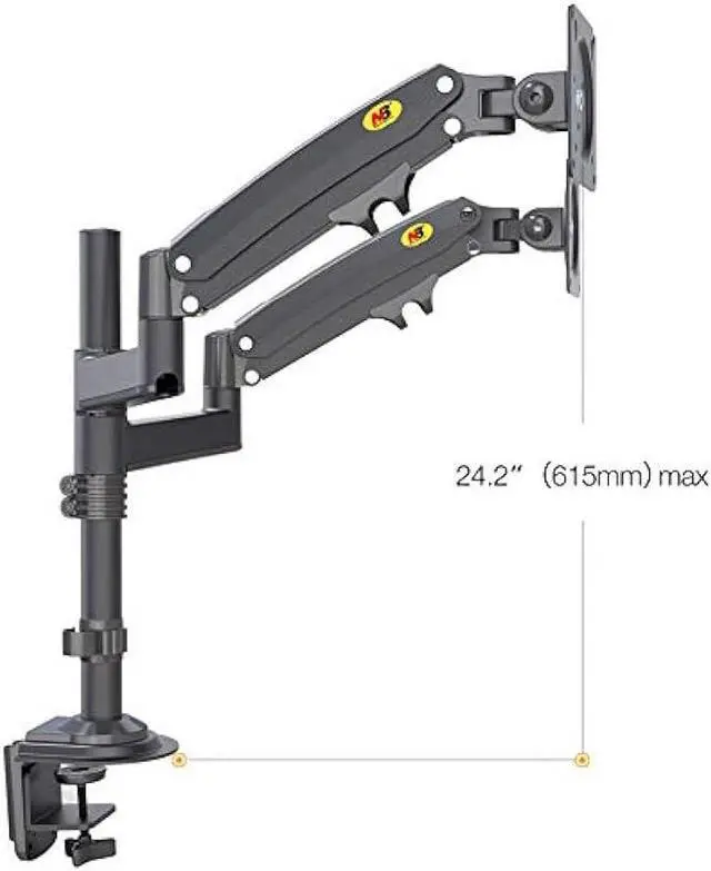 Alt view image 5 of 6 - NB North Bayou Dual Monitor Desk Mount Stand Full Motion Swivel Computer Monitor Arm Fits 2 Screens up to 32'' with Load Capacity 4.4~26.4lbs for Each Monitor H180-B