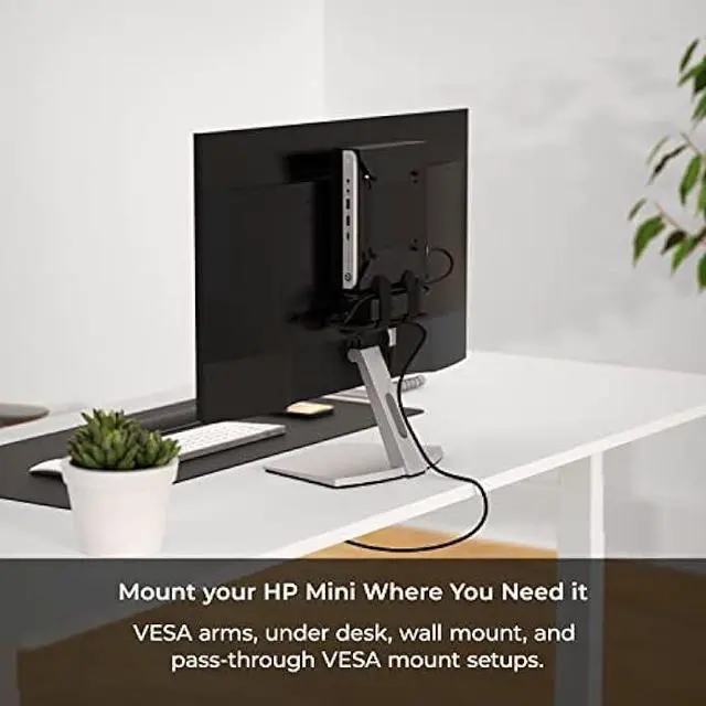 Alt view image 2 of 7 - HumanCentric Mount Compatible with HP Desktop Mini, HP ProDesk Mini, HP EliteDesk Mini, Replaces Dual VESA Sleeve for HP Mini Desktops v3, HP Mini VESA Mount Adapter, Arm, Under Desk and Wall Mount