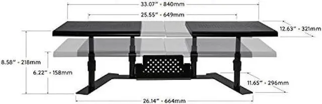 Alt view image 2 of 6 - Allsop 31883 Metal Art ErgoTwin Dual Monitor Stand