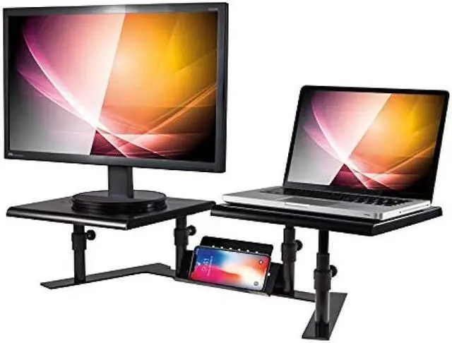 Alt view image 3 of 6 - Allsop 31883 Metal Art ErgoTwin Dual Monitor Stand