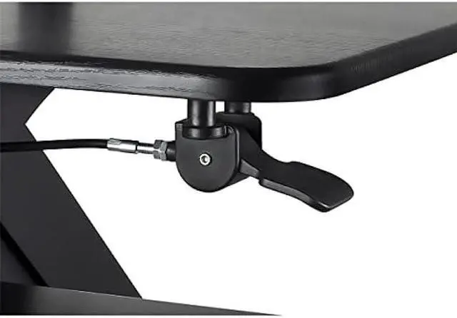 Alt view image 5 of 5 - Mount-It! Sit Stand Workstation Standing Desk Converter with Dual Monitor Mount Combo, Ergonomic Height Adjustable Tabletop Desk, Black