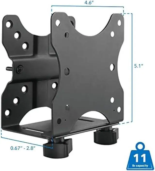 Alt view image 7 of 7 - Mount-It! Mini Computer Mount - Thin Client Mount Bracket | Easily Mount Mini PC's or Mac Mini's Under a Desk, Behind a Monitor or Attach to Poles | VESA Computer Mount 75x75 and 100x100mm