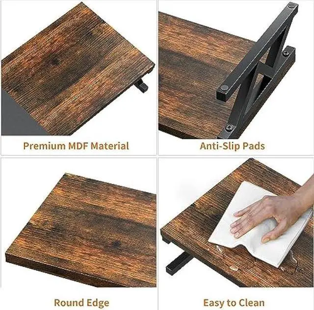 Alt view image 4 of 7 - ErgoFocus Dual Monitor Stand Riser, Large Wood Monitor Riser for 2 Monitors, Monitor Lift with Storage for Desk, Sturdy Wood&Steel Multi Screen Stand, Desktop Organizer Monitor Stand for Computer