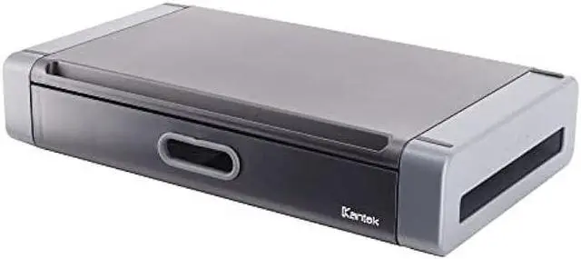 Main image of Kantek Monitor Riser with Drawer & Smartphone/Tablet Slot, 19-Inch Wide x 11-Inch Deep x 4-Inch High, Black/Dark Grey (MS760)