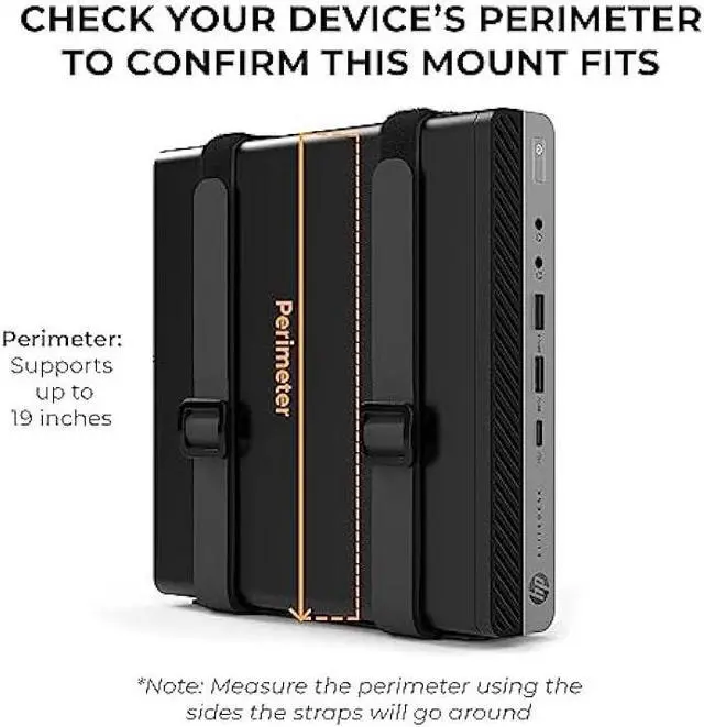 Alt view image 2 of 6 - HumanCentric Universal Wall and VESA Mount, Adjustable Strap for Small Computers, UPS Units, Cable Boxes, Modems and Other Electronic Devices, Mounts on The Wall or Back of a Computer Monitor