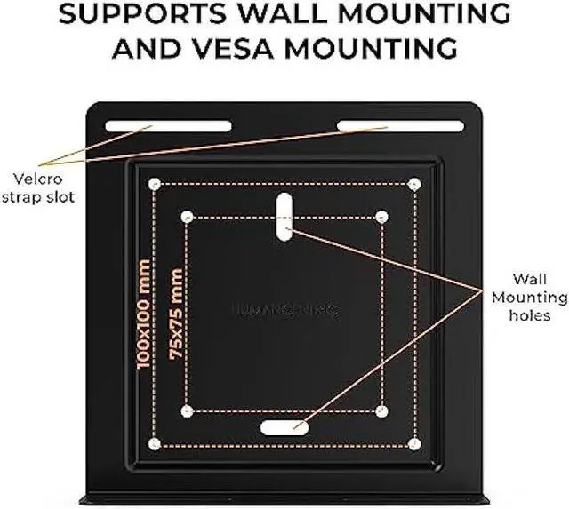 Alt view image 3 of 6 - HumanCentric Universal Wall and VESA Mount, Adjustable Strap for Small Computers, UPS Units, Cable Boxes, Modems and Other Electronic Devices, Mounts on The Wall or Back of a Computer Monitor
