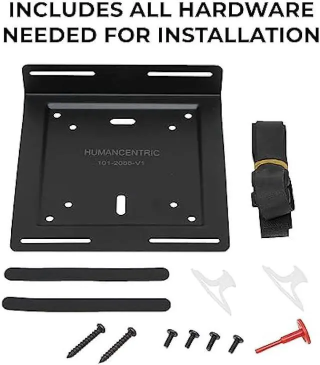 Alt view image 4 of 6 - HumanCentric Universal Wall and VESA Mount, Adjustable Strap for Small Computers, UPS Units, Cable Boxes, Modems and Other Electronic Devices, Mounts on The Wall or Back of a Computer Monitor