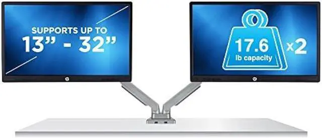 Alt view image 6 of 6 - Mount-It! Dual Monitor Arm Mount Desk Stand | 2 x 3.0 USB Ports | Articulating Mechanical Spring Height Adjustable | Fits Two 24 27 29 30 32 Inch VESA 75 100 Compatible Screens | C-Clamp and Grommet