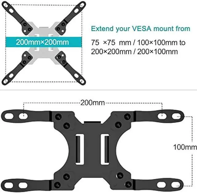 Alt view image 4 of 4 - MOUNT PRO VESA Extension Bracket Adapter, VESA Extender, Monitor Mount Adapter Kit Fits Most 13 to 35-inch Screens, Convert VESA Plate to Reach 200×100 and 200×200