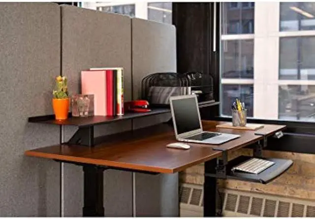 Alt view image 2 of 6 - Stand Up Desk Store Clamp-On Adjustable Height Desk Shelf Monitor Stand (60 Wide)