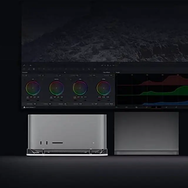 Alt view image 6 of 7 - CaSZLUTION Acrylic Desktop Stand for Mac Studio Stand Holder Compatible with Mac Studio and Mac Mini