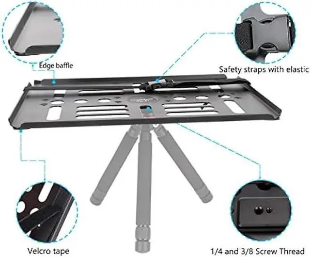 Alt view image 3 of 6 - koolehaoda Laptop Notebook Pallet Projector Tray Holder with Arca-Swiss Interface for 1/4 to 3/8 Screw Tripod Stand Ballhead Mount, 22 lbs Capacity with Vented Cooling Platform Stand