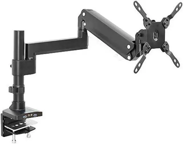 Main image of Mount-It! Ultrawide Monitor Desk Mount, Single Monitor Mount for Heavy Monitors Up to 35 Inch and 33 Lbs, VESA 100, 200 mm Compatible, Height Adjustable Gas Spring Arm 2 x USB 3.0 and Audio Port