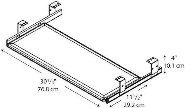 Alt view image 3 of 5 - Bush Business Furniture Universal Keyboard Shelf with Galaxy Finish