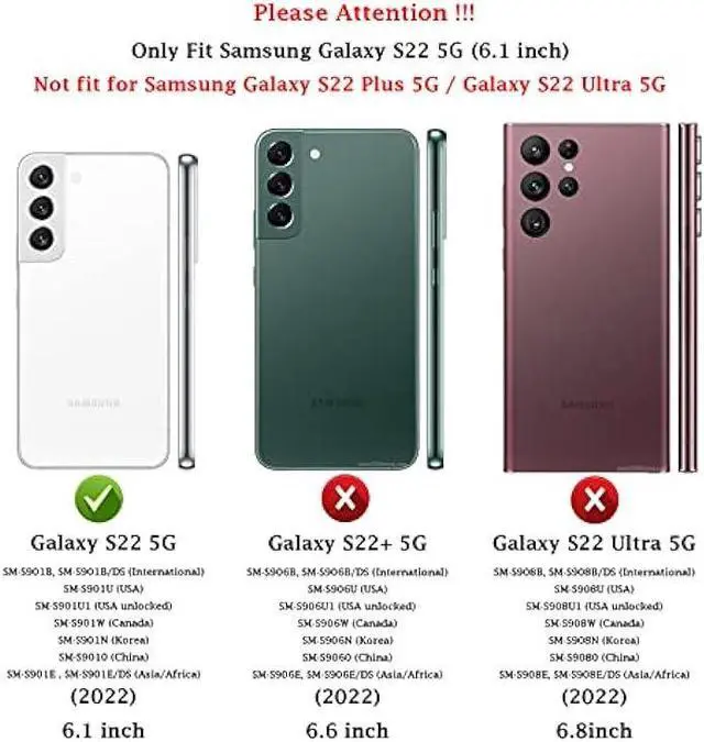 Alt view image 2 of 6 - for Samsung Galaxy S22 Case with Camera Lens Cover HD Screen Protector, Dual Layer Military-Grade Drop Tested Magnetic Ring Holder Kickstand Protective Phone Case for Samsung Galaxy S22 5G (Red)