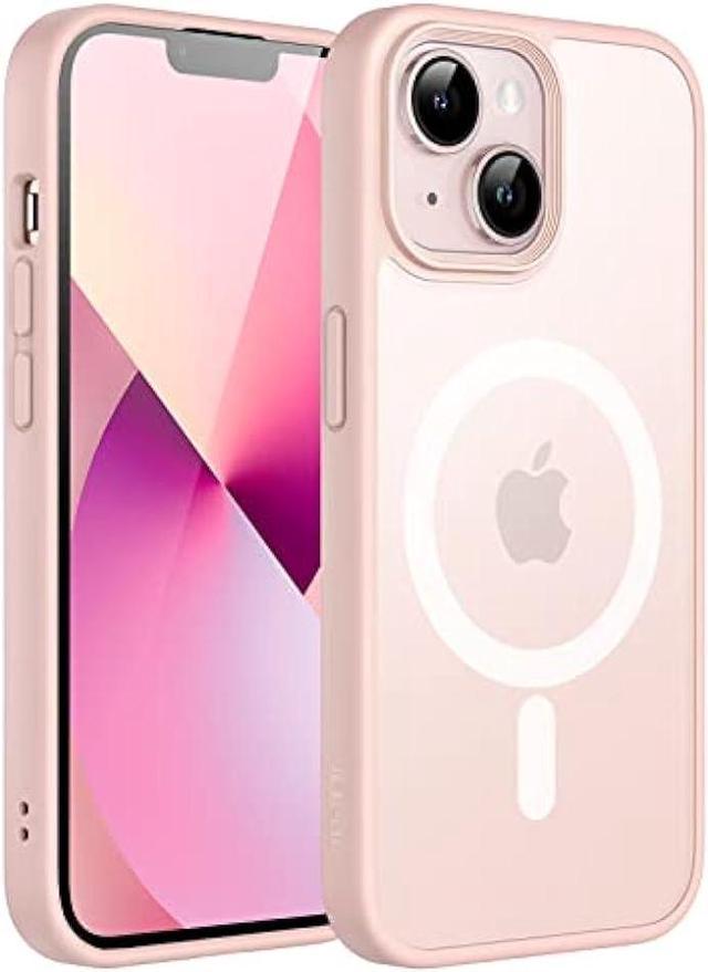 JETech Magnetic Case for iPhone 13 6.1-Inch Compatible with MagSafe,  Translucent Matte Back Slim Shockproof Phone Cover (Chalk Pink) 