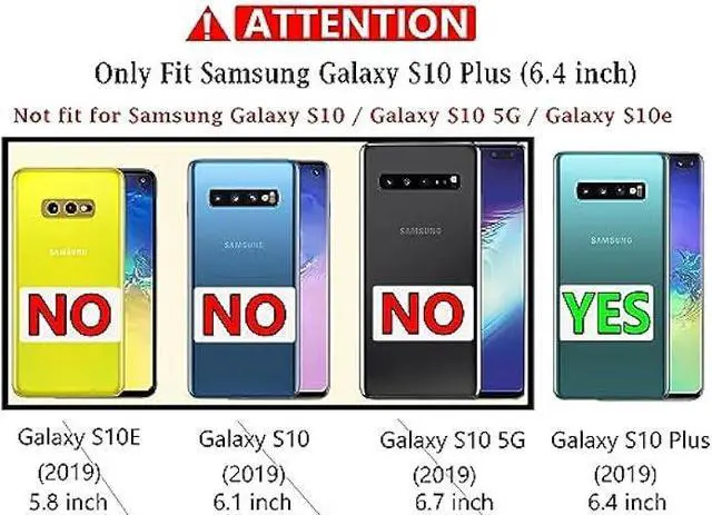 Alt view image 2 of 6 - for Galax S10 Plus Case,Samsung Galaxy S10 Plus Case,with Screen Protector [Military Grade Drop Tested] Heavy-Duty Tough Rugged Shockproof Protective Case for S10 Plus 6.4 inch, Black