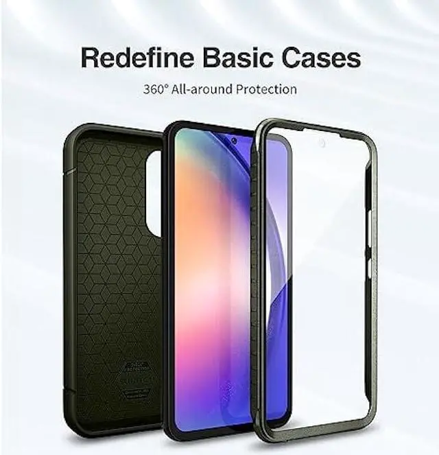 Alt view image 3 of 7 - SURITCH for Samsung Galaxy A54 5G Phone Case, Full Body Shockproof Protective Military Grade Rugged Dual Layer Case with Built in Screen Protector -Green