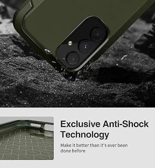 Alt view image 4 of 7 - SURITCH for Samsung Galaxy A54 5G Phone Case, Full Body Shockproof Protective Military Grade Rugged Dual Layer Case with Built in Screen Protector -Green