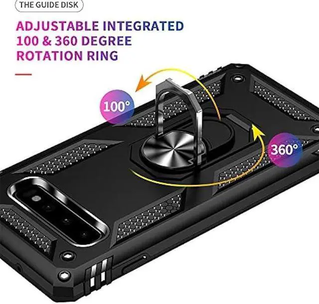 Alt view image 4 of 6 - Aozuoton for Samsung Galaxy S10 Case, Galaxy S10 Case, [Military Grade 16ft. Drop Tested] Ring Shockproof Protective Phone Case for Samsung Galaxy S10,Black
