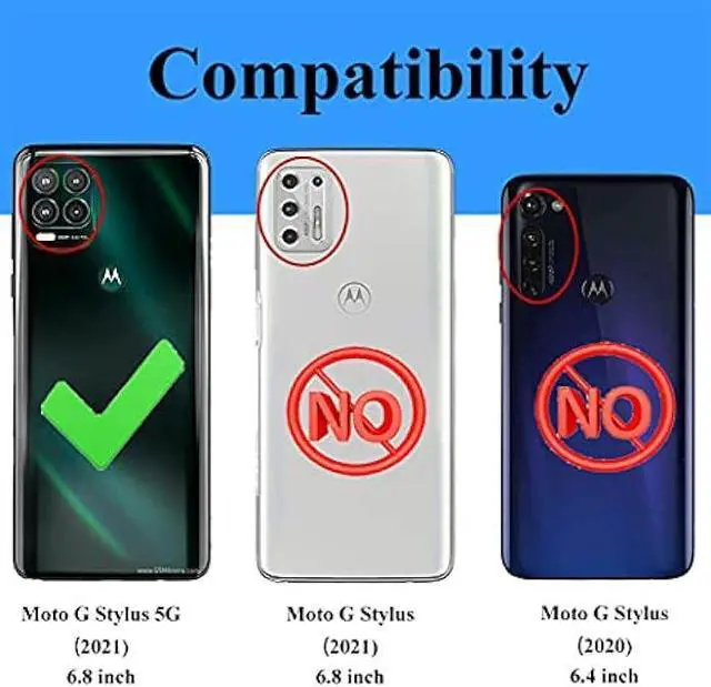 Alt view image 2 of 6 - Androgate Compatible with Moto G Stylus 5G Case with HD Screen Protector, Military-Grade Ring Holder Stand Car Mount 16ft Drop Tested Protective Cover Phone Case for Motorola Moto G Stylus 5G, Blue