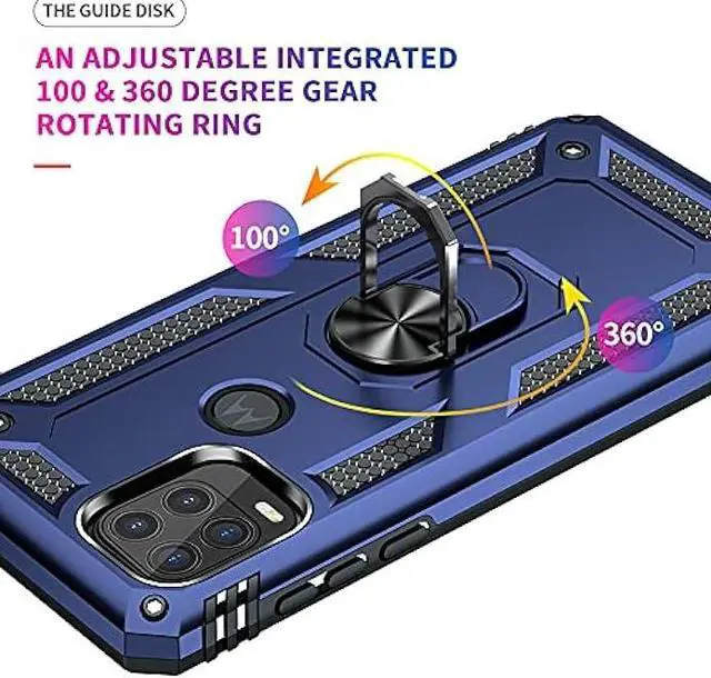 Alt view image 6 of 6 - Androgate Compatible with Moto G Stylus 5G Case with HD Screen Protector, Military-Grade Ring Holder Stand Car Mount 16ft Drop Tested Protective Cover Phone Case for Motorola Moto G Stylus 5G, Blue