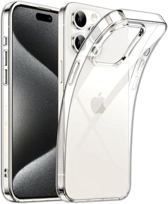 JETech Case for iPhone 15 Pro Max 6.7-Inch, Soft TPU Transparent Slim  Protective Phone Cover with Shock-Absorption, Support Wireless Charging  (Clear) 