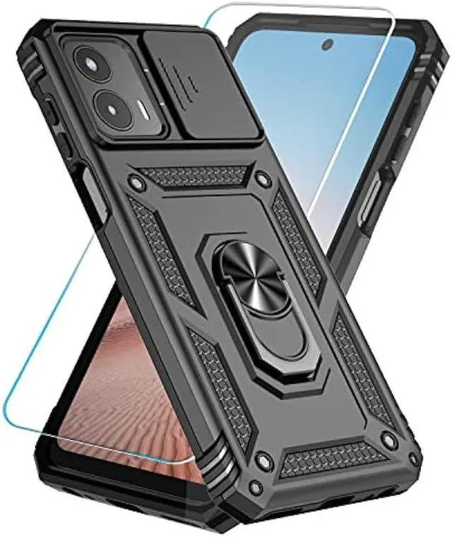 Main image of SunStory for Motorola Moto G 5G 2023 Case with HD Screen Protector & Slide Camera Cover & Kickstand, [Military-Grade] Phone Case for Moto G 5G 2023 (Black)