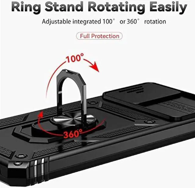 Alt view image 3 of 7 - SunStory for Motorola Moto G 5G 2023 Case with HD Screen Protector & Slide Camera Cover & Kickstand, [Military-Grade] Phone Case for Moto G 5G 2023 (Black)