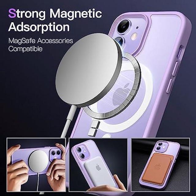 JETech Magnetic Case for iPhone 12 Mini 5.4-Inch Compatible with MagSafe  Wireless Charging, Shockproof Phone Bumper Cover, Anti-Scratch Clear Back