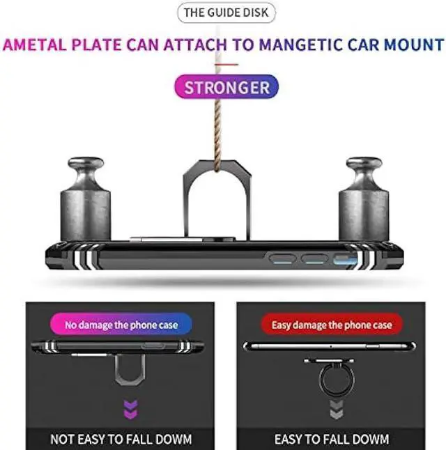 Alt view image 5 of 6 - LeYi for iPhone XR Case, iPhone XR Case with Stand and [2PCS] Tempered Glass Screen Protector for Men, Heavy Duty Protective Hard Case with Metal Ring for Apple iPhone 10 XR, Black