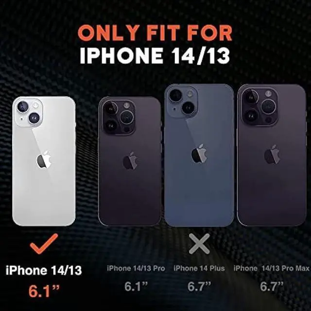 Alt view image 6 of 6 - NTG Military Shockproof iPhone 14 Case, iPhone 13 Case [2 Layer Structure Protection] [Military Grade Anti-Drop] Hard Slim iPhone 14/13 Phone Case,Shockproof Protective Phone Case for iPhone 14/13