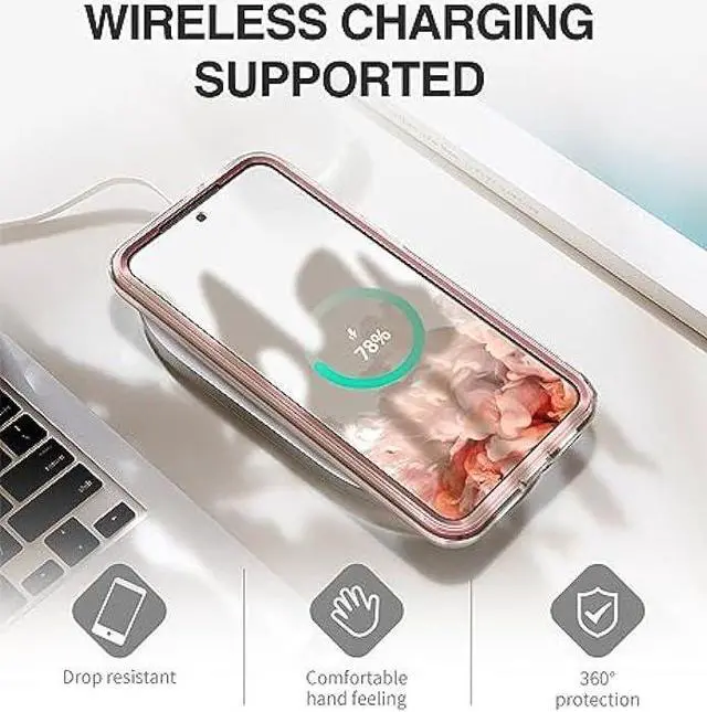 Alt view image 7 of 7 - SURITCH for Samsung Galaxy S23 Plus Case, [Built-in Screen Protector] [Dual-Layer Protection ] Full Protection Shockproof Rugged Bumper Phone Cover for Samsung S23 Plus 6.6 Inch - Rose Gold