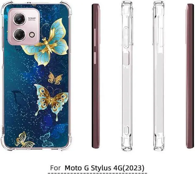 Alt view image 5 of 5 - FollmeAir for Moto G Stylus 4G 2023 Case(NOT for Stylus 5G 2023),Slim Flexible TPU for Girls Women Airbag Bumper Shock Absorption Rubber Soft Silicone Cover for Moto G Stylus 4G 2023 (Butterfly)