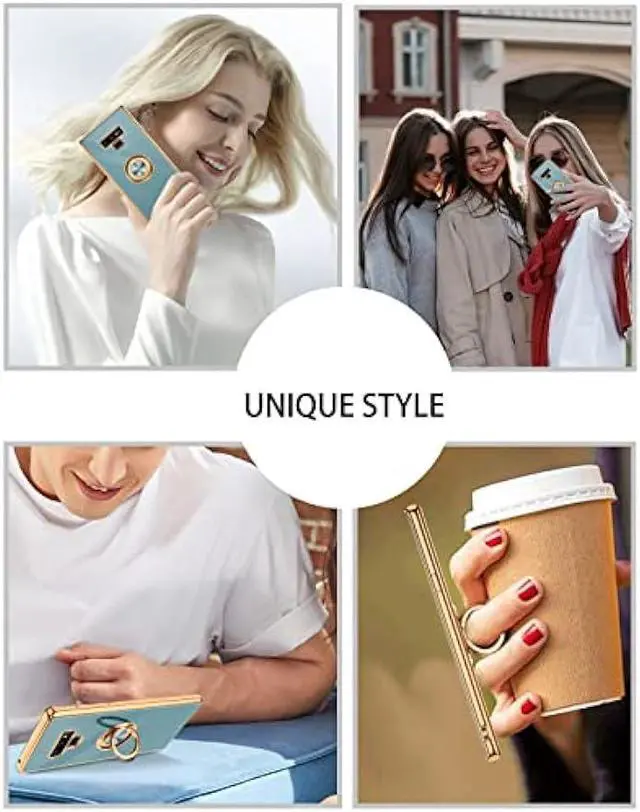 Alt view image 7 of 7 - DUEDUE for Samsung Galaxy Note 9 Case with Ring Holder Kickstand 360 Degree Rotation Magnetic Car Finger Soft TPU Slim Cover Shockproof Protective Phone Case for Samsung Note 9 6.4 Inch, Gray Green