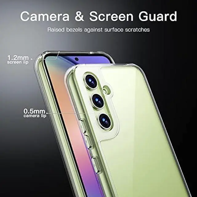 Alt view image 5 of 6 - JETech Case for Samsung Galaxy A54 5G 6.4-Inch, Non-Yellowing Shockproof Bumper Protective Phone Cover, Anti-Scratch Hard PC Back (Clear)