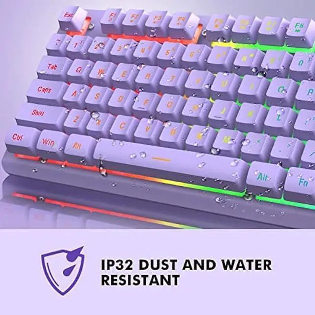 Alt view image 2 of 6 - NPET K10 Wired Gaming Keyboard, RGB Backlit, Spill-Resistant Design, Multimedia Keys, Quiet Silent USB Membrane Keyboard for Desktop, Computer, PC (Purple)