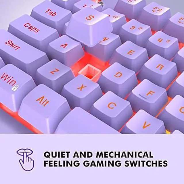 Alt view image 3 of 6 - NPET K10 Wired Gaming Keyboard, RGB Backlit, Spill-Resistant Design, Multimedia Keys, Quiet Silent USB Membrane Keyboard for Desktop, Computer, PC (Purple)