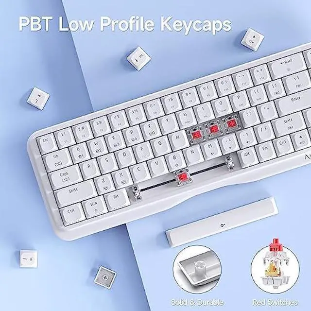 Alt view image 3 of 7 - KEMOVE K68se 60% Gaming Mechanical Keyboard RGB Backlit,Linear Red Switch,Ultra-Compact 68 Key Keyboard,White