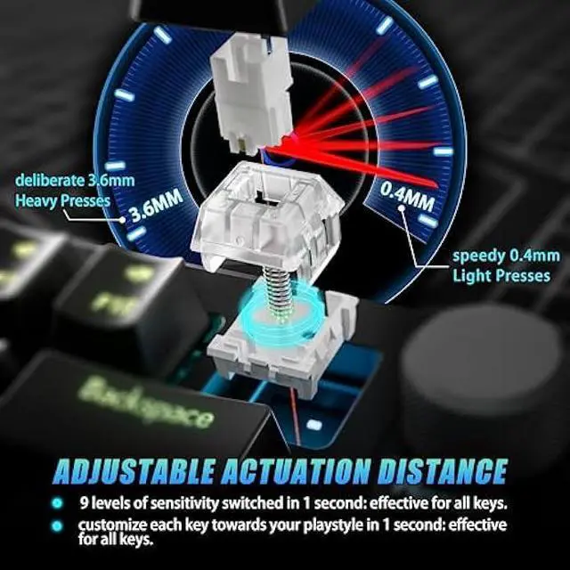 Alt view image 3 of 6 - DrunkDeer A75 Rapid Trigger Gaming Keyboards for Valorant, TKL Mechanical Keyboard, Hyper Fast Magnetic-Switch, RGB Wired USB Compact 82 Keys with Knob, Anti-Ghosting Spill-Resistant White