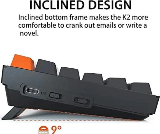 Alt view image 7 of 7 - Keychron K2 Wireless Bluetooth/USB Wired Gaming Mechanical Keyboard, Hot-swappable 75% Layout 84 Keys RGB LED Backlight, Aluminum Frame for Mac Windows, Gateron G Pro Brown Switch, Version 2